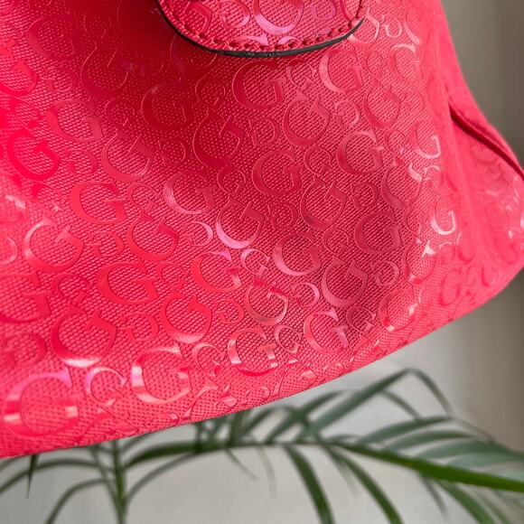 GUESS Y2K Red PVC Branded Hobo Bag - Picture 4 of 9